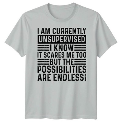I Am Current Unsupervised Sarkastisches Zitat Humor Herren Damen Grafik T-Shirt