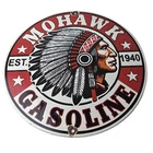Vintage Mohawk Gasoline Sign - Native American Indian Gas Porcelain Service Sign