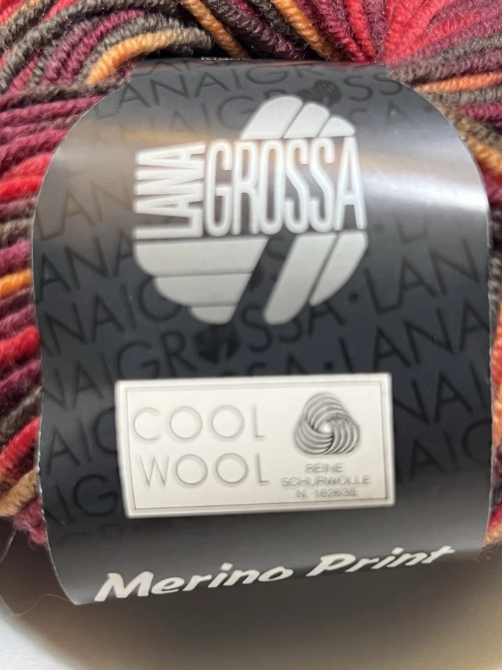 Lana Grossa COOL WOOL MERINO PRINT SUPERFINE 100% Wool 50gr ea. Set of 2 #746 - Image 3 of 4