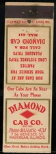 STAR MATCH / Diamond Cab Company cars for pleasure trips, Illinois matchbook
