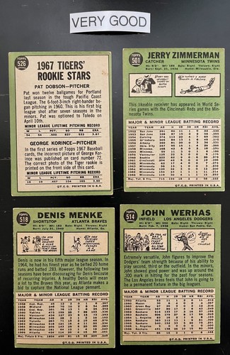1967 Topps Baseball Cards 1-150 (P-NM) - You Pick - Complete Your Set - Picture 7 of 21