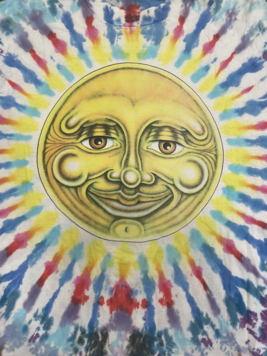 Vintage 1994 Big Mountain One God Tie Dye Sun Face 2XL XXL Shirt