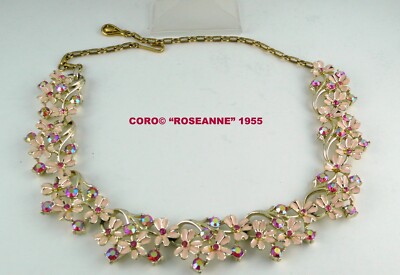 CORO  COLLIER ''ROSEANNE'' + PASSENDE OHRRINGE , USA 1955