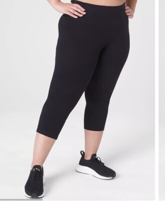 New LIVI Control Black High-Rise  Stretch Legging Mesh Panels Size 34/36