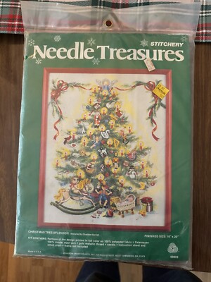 Vintage Needle Treasures Stitchery Christmas Tree Wool Yarn Unopened 