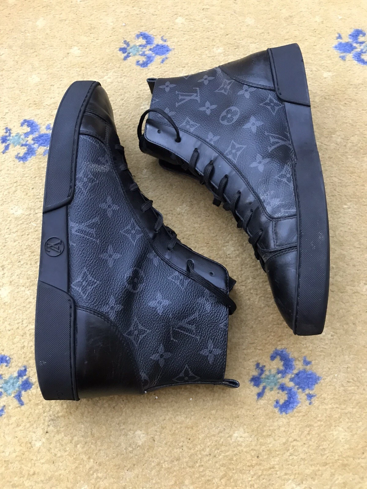 Louis Vuitton Trainer Sneaker High Top Monogram Match Up Mens UK 6.5 US 7.5 40.5