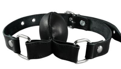 BDSM Bondage weicher innen Leder Ball Mundknebel Mund Knebel schwarz