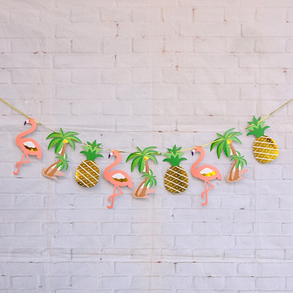 Banderín de fiesta hawaiano Luau pancarta de graduación pancarta de cumpleaños tropical Foto 4 de 4