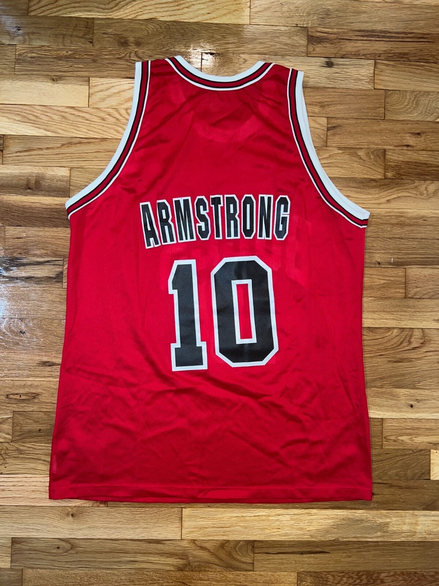 90s vintage BULLS アームストロングユニフォーム　NBA BJ ARMSTRONG Champion CHICAGO BULLS Red Jersey 48 NBA Rodman