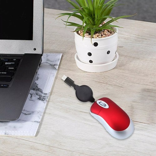 Mini Wired Mouse Retractable Cable Computer Mouse Creative Retractable Mouses - Picture 7 of 15