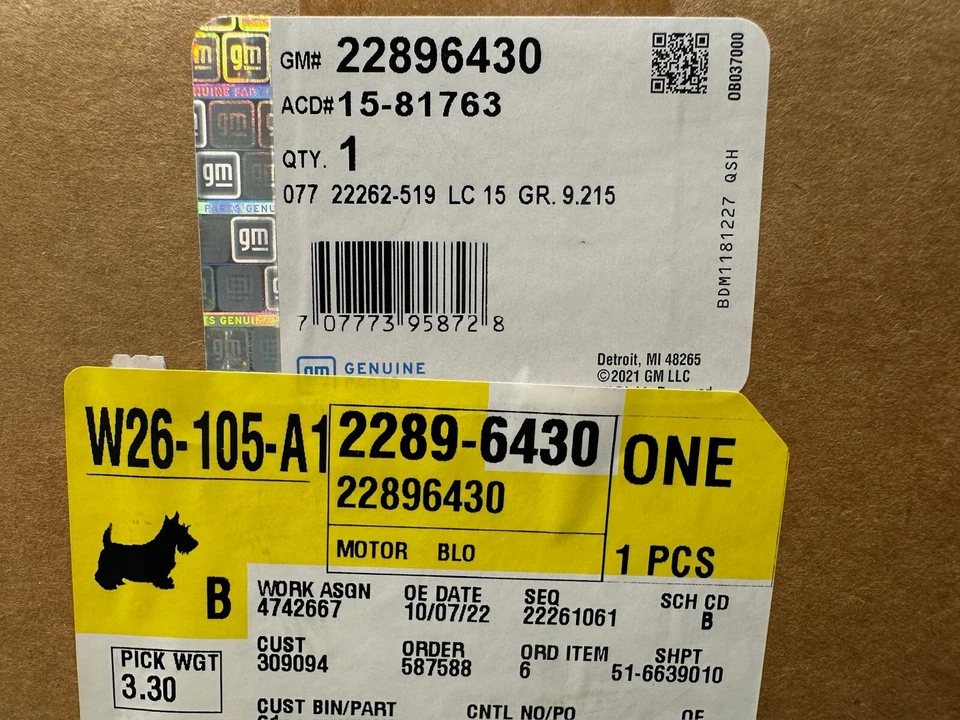 New Genuine OEM Heating Air Conditioning Blower Motor with Wheel - GM 22896430 Foto 2 de 4