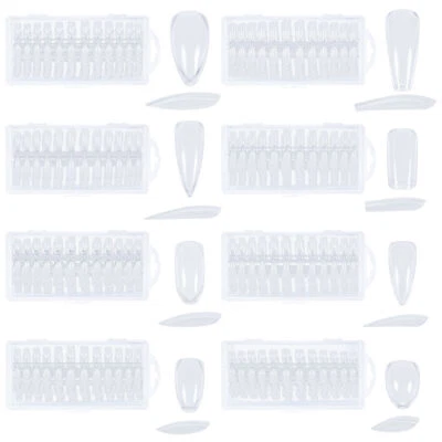 240x Press On Nails Tips Ballerina Almond Stiletto UV LED Gel Acryl Fullcover