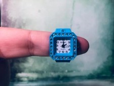 Ring Watch - Bozhi Blue Ring w/Rhinestone Accents - Quartz Movement - NEW