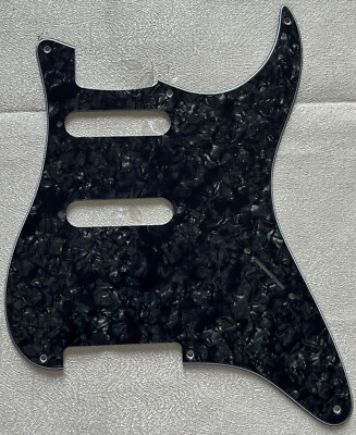 Custom For Fender Stratocaster Start 6 Hole No Pots Guitar Pickguard Black Pearl