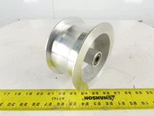 6" OD x 3" Tracking Groove Flat Belt Idler Pulley Sheave Aluminum 1-1/8" Bore
