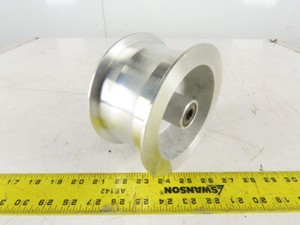6" OD x 3" Tracking Groove Flat Belt Idler Pulley Sheave Aluminum 1-1/8" Bore