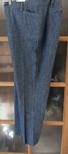Lands End Chambray Pants Cotton Chino Crop Mid Rise Slim Leg Blue Nwot Size 18T