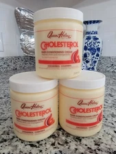 Lot of 3 Queen Helene Cholesterol Hair Conditioning Cream 15 oz Jar Tub
