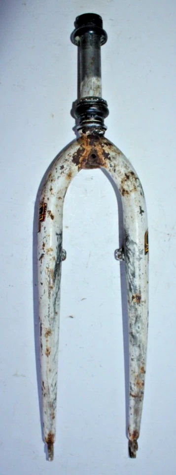 Vintage GT Rigid MTB Bike Fork 26" 1" Threaded 140mm WHT Steel Canti USA Shipper - Image 2 of 4