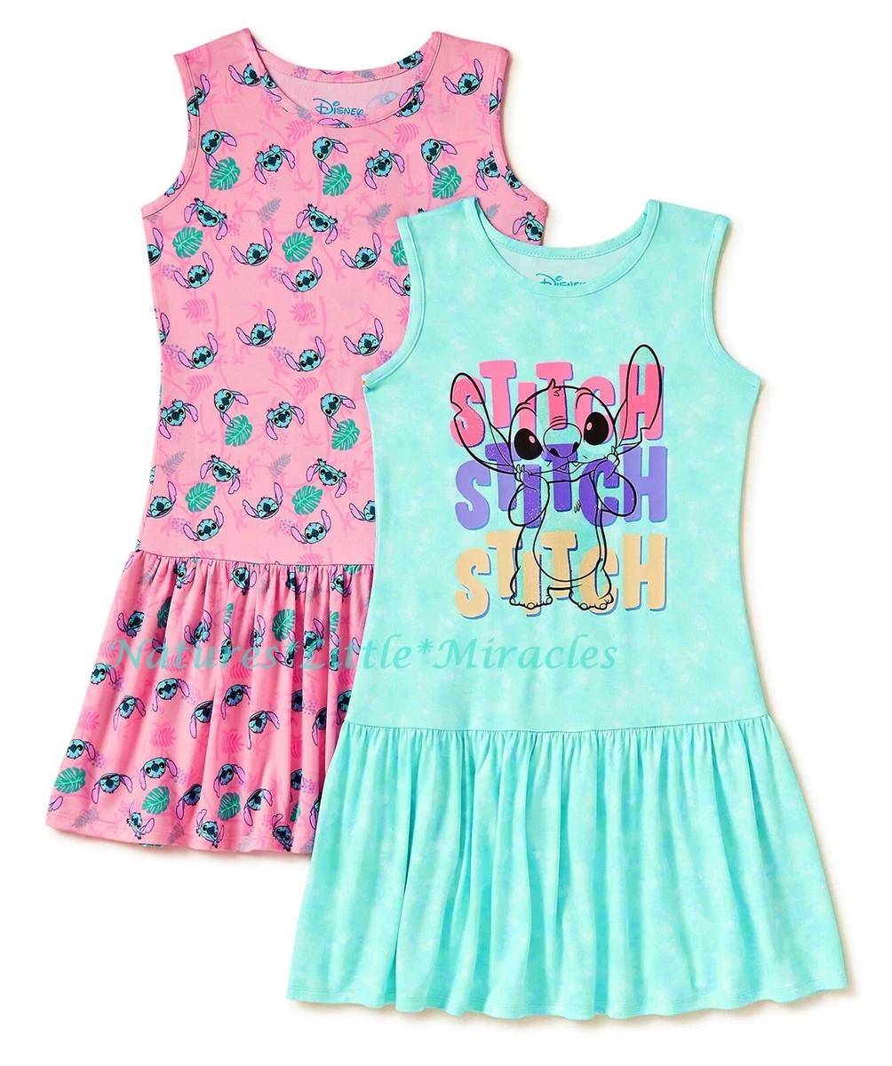 Disney Lilo and Stitch Girl Dress Set Swimsuit Cover Up Size 4 10 Pink 2 lot NWT