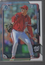 MATT CROWNOVER  2015 BOWMAN CHROME DRAFT REFRACTOR CARD #183