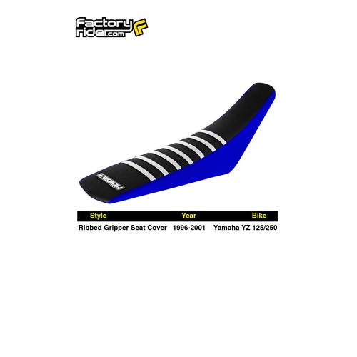 Enjoy MFG Yamaha TTR 90 Gripper Seat Cover – Blue Sides / Black Top / Blue Ribs – #127 – Made In USA