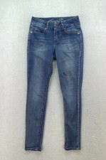 Seven7 Womens Size 4 Medium Wash Mid Rise Tummyless Skinny Jeans
