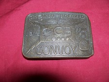 Vintage CB Radio Trucker Convoy Belt Buckle Old Brass Breaker Breaker Big Rig 70