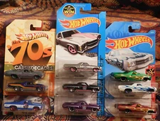 Hot Wheels NINE Different '71 EL CAMINO 2 LOOSE Decades M/M ZAMAC KROGER Excl