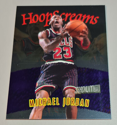 Michael Jordan # HS10 HoopScreams NBA 1997-98 Stadium Club Bulls EN Mint Vintage