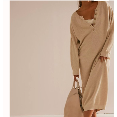 Free People Hailee Sweater Midi Dress Long Sleeve Free-Est XS | eBay