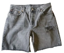 Vintage Levi's 501 Shorts USA Made DIY Jean Cut Offs Denim Sz 34 Act Distressed