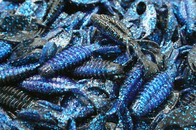 3'' Electric Blue Black Craw Flapper Yo Mama Beaver Creature Baits Bass Fishing