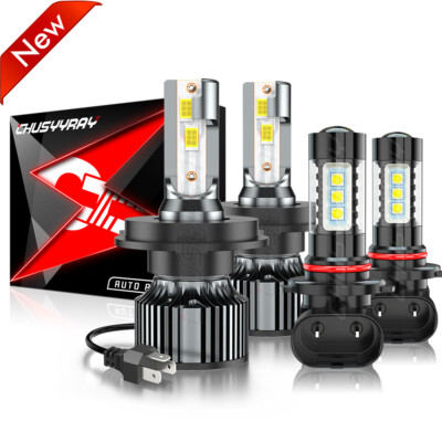 For Toyota Yaris 2006-2020 LED Headlight 6500K High/Low Beam + Fog Light Bulbs