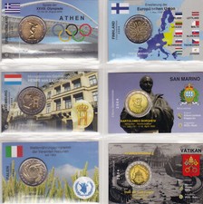4 x monety okolicznościowe 2 euro UE 2004 + karta monet / CoinCARD zgodnie ze ZDJĘCIEM
