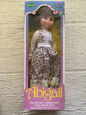 VTG FUN WORLD Abigail 14” DOLL UNOPENED Brown Hair Vinyl Sleeping