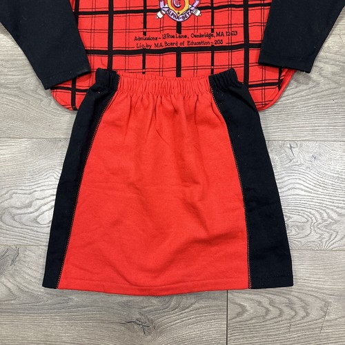 Vintage Tulip College Americana Girls Set Red Black Long Sleeve Skirt USA Sz 10 - Picture 2 of 8