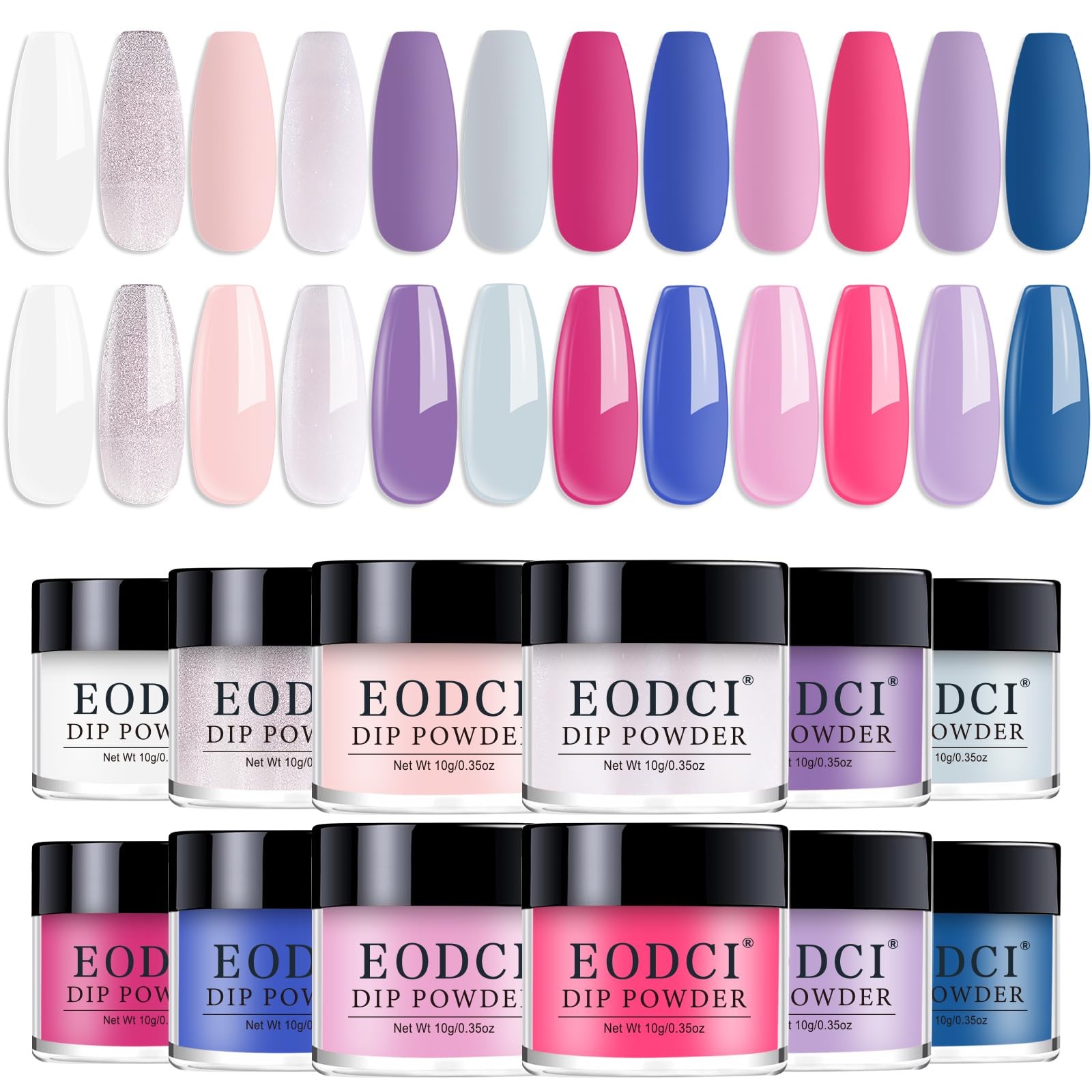 Poudre à tremper pour ongles kit 12 couleurs rose bleu manucure sans lampe UV durable