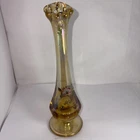 FENTON Hand Painted Golden 50th Anniversary Glass Vase