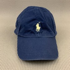 POLO RALPH LAUREN Kids Iconic Chino Pony Hat Cap Blue Strapback One Size 4-7