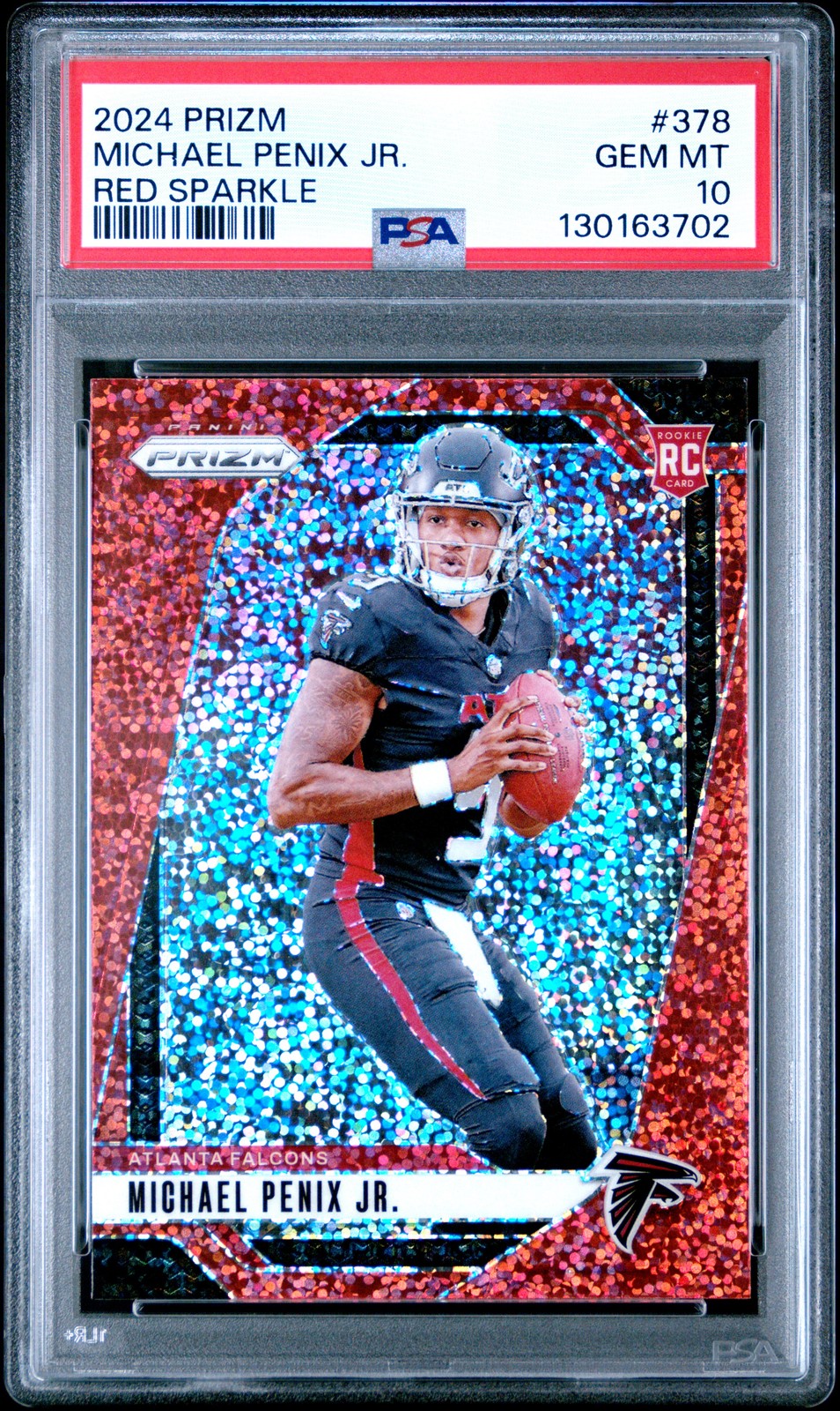 2024 PANINI PRIZM RED SPARKLE #378 MICHAEL PENIX JR. PSA 10