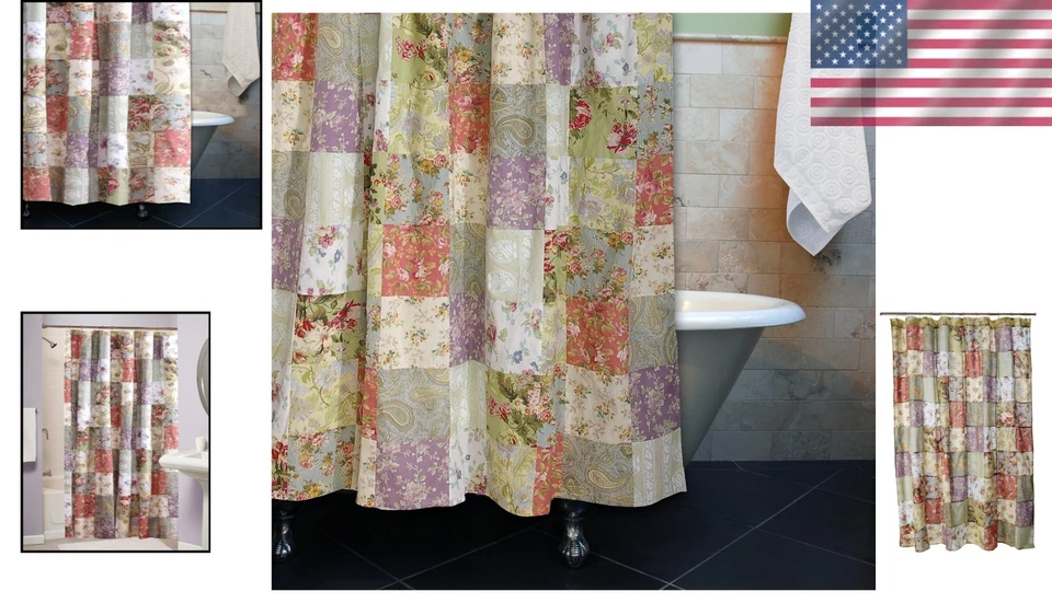 Cortina de ducha Blooming Prairie Patchwork Foto 2 de 4