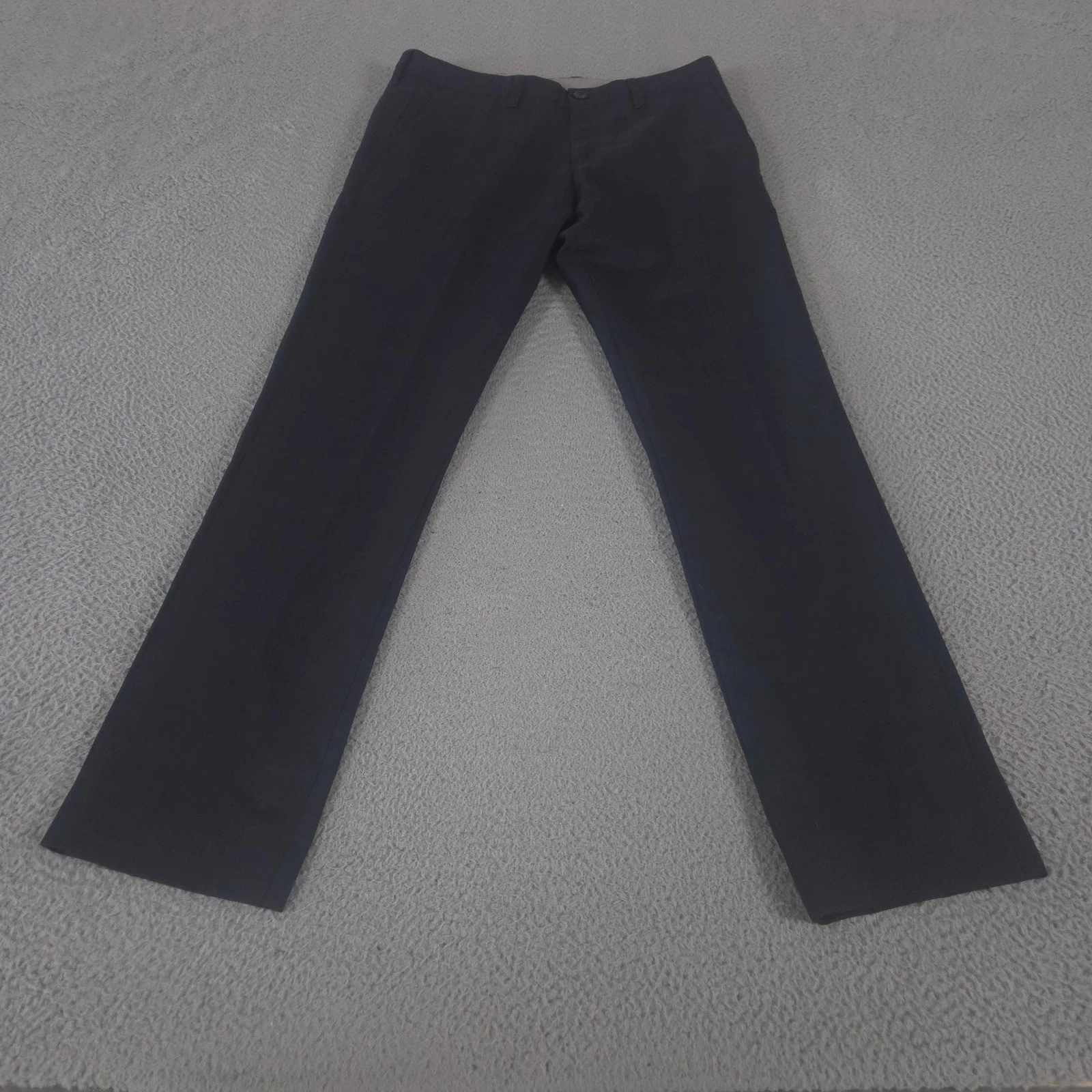 Hugo Boss Pants Mens 32x32 Navy Virgin Wool Straight Leg Check Dress Trousers