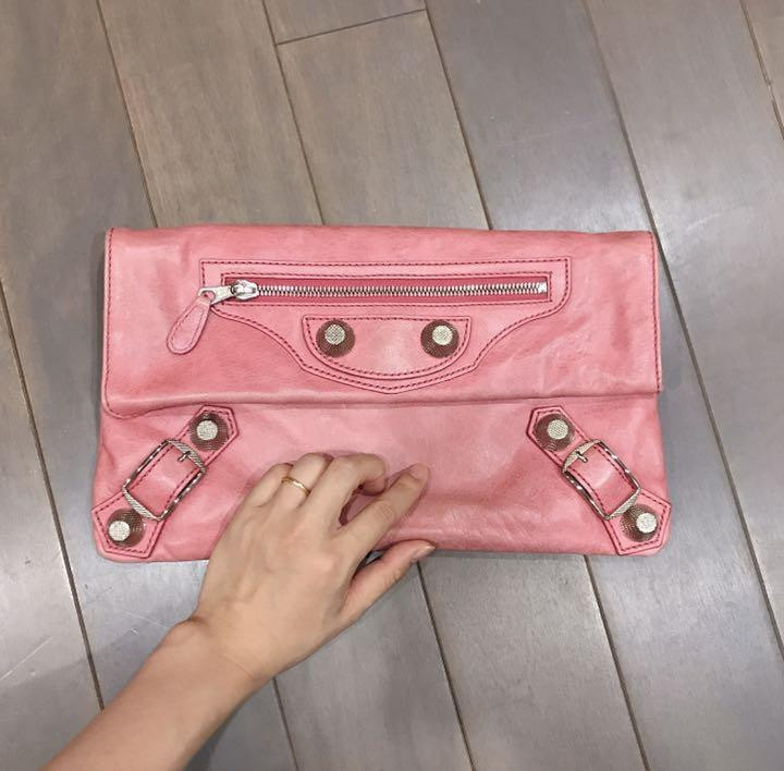 BALENCIAGA Clutch Bag Studs Pink Women's From Japan i9456 | eBay