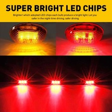 For 99-10 F350 Red Ford Amber Led Fender Dually Marker Lights W Id Tail Light