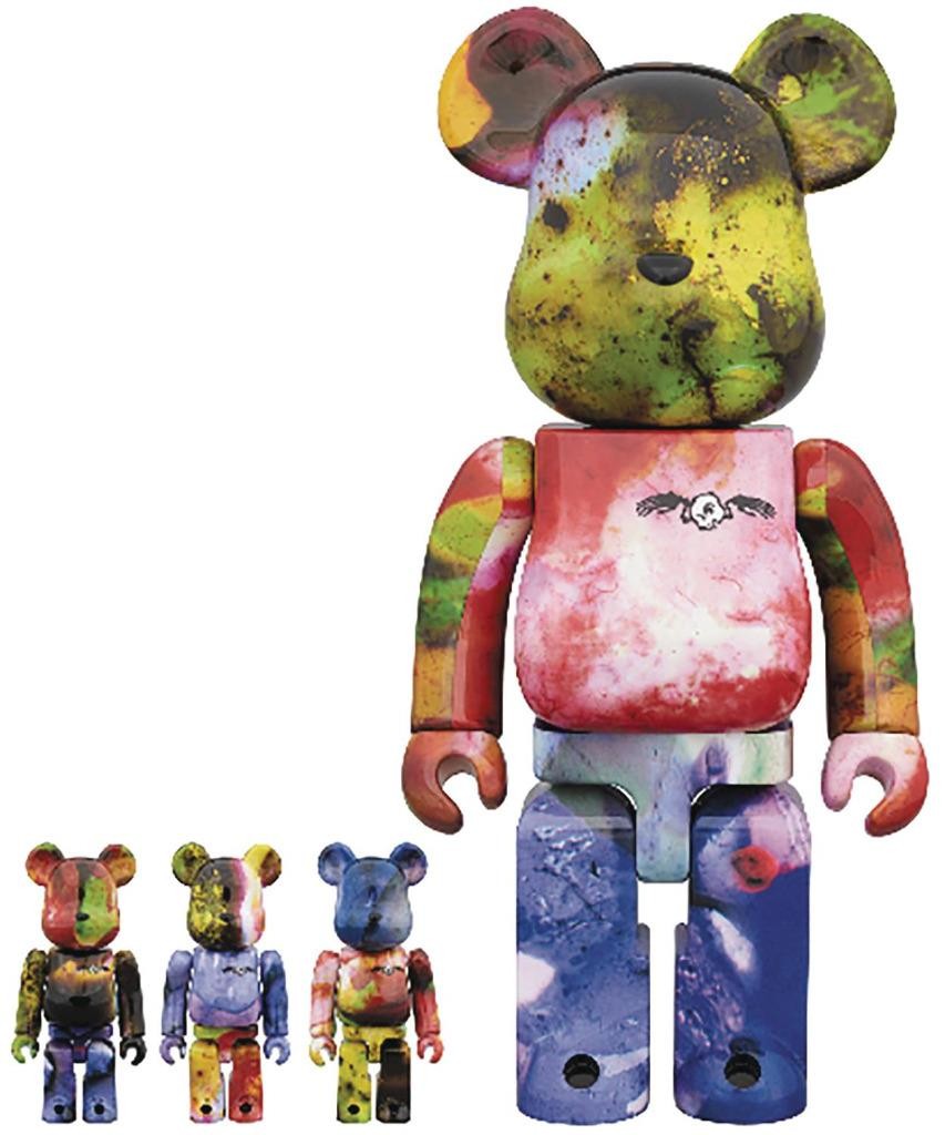 PUSHEAD 4 PACK 3 COLOR 100% & 1 400% BEARBRICK MEDICOM TOY