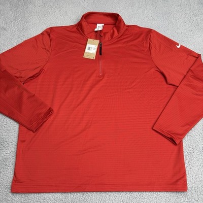 Nike Pullover Mens 2XL Red Victory Dri-FIT 1/2 Zip Golf Waffle FD5837-657
