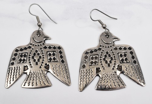 Lot of 6 Southwestern Silver Plate Dangle Earrings & Assorted Rings in Styles - Picture 10 of 24