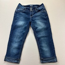 Angels Capri Jeans Womens Size 6 Blue Denim Mid Rise Dark Wash Crop Cuffed