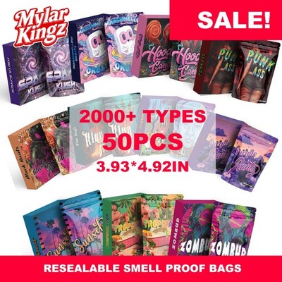 50pcs random Name Design｜Holographic｜Mylar Bag + Box｜Resealable｜3.5gram